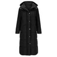 thumbnail image 4 of Olyvenn Women's Winter Long Puffer Coats Hooded Zip Up Casual Thickened Down Jackets Trendy Warm Clothes Outerwear Black L, 4 of 6