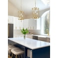 thumbnail image 6 of Kira Home Eleanor 27" Traditional 3-Light Chandelier, Cylinder Foyer Pendant Light, Adjustable Height, Warm Brass Finish, 6 of 9