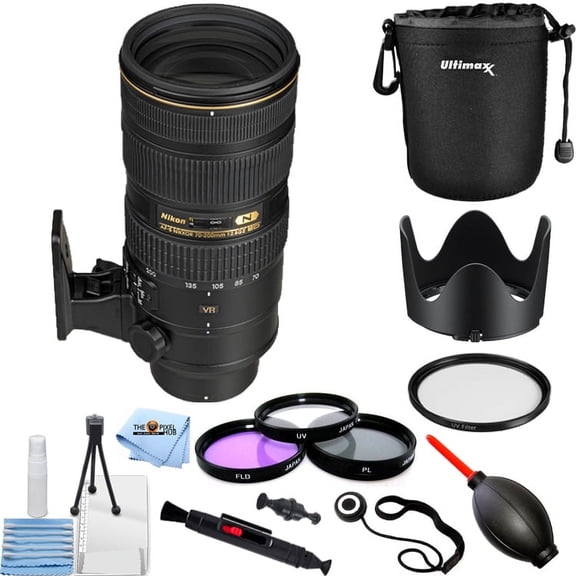 Nikon AF-S NIKKOR 70-200mm f/2.8G ED VR II Lens with Bundle Inlcudes: UV Filter, Multi Coated HD 3 Pc. Digital Filter Set & Much More (10pc Bundle)
