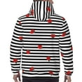 thumbnail image 6 of Bingfone Ladybugs On Black And White Striped Men'S Drawstring Hoodie Long Sleeve Pocket Sweatshirts-3x-Large, 6 of 9