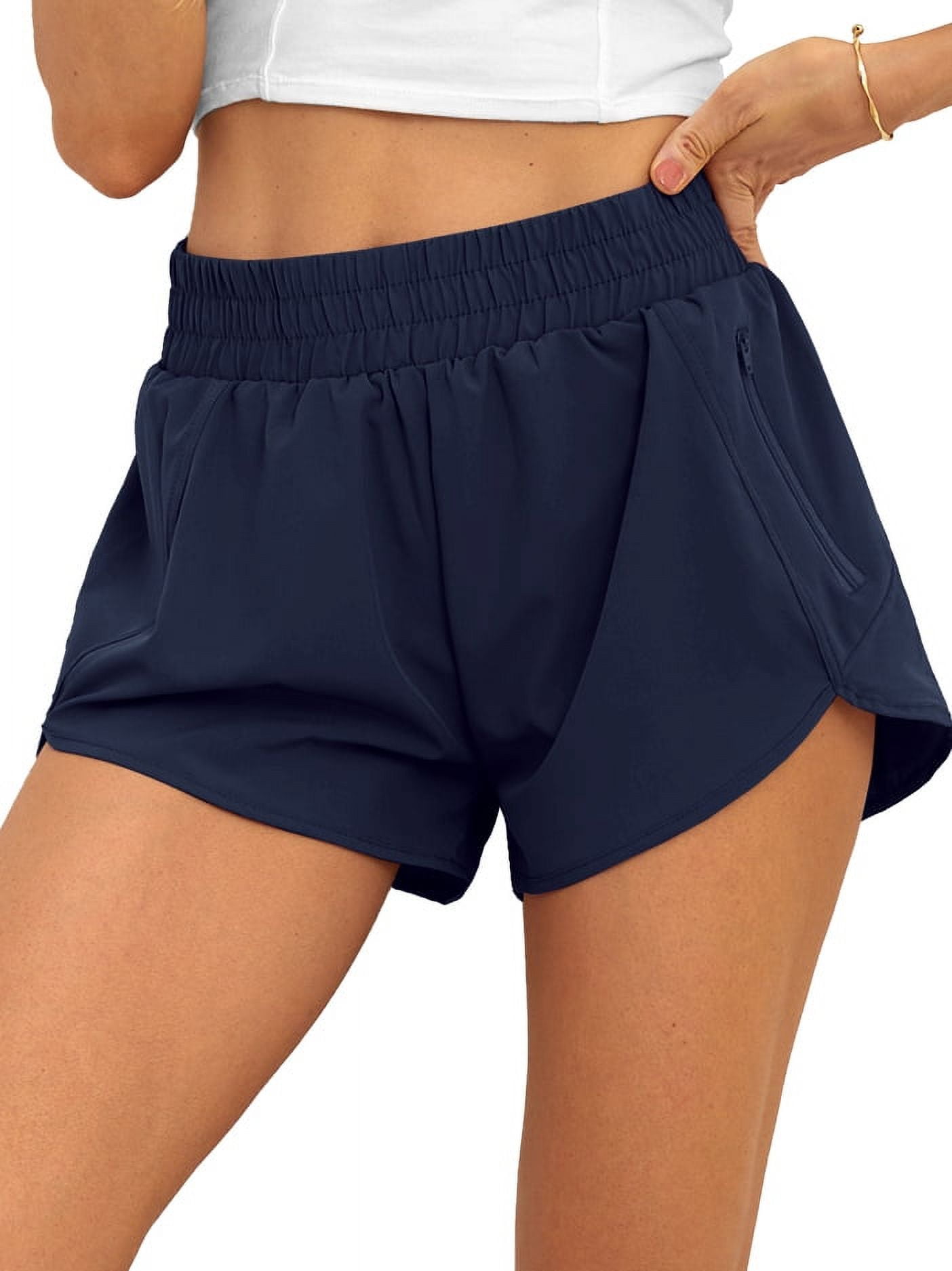 navy womens running shorts