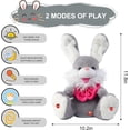 thumbnail image 6 of Lunxisen 1 Pcs Easter Talking Bunny Plush Toy Repeats Your Voice Interactive Stuffed Animal Gift, 6 of 9