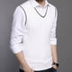 thumbnail image 4 of Chaleco de Suéter Para Hombres Casual de Punto de Algodón Con Cuello En V Chaleco Sin Mangas Suéter Tops Blusa Odeerbi  ODB-4, 4 of 4