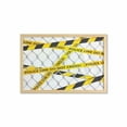 thumbnail image 1 of Police Wall Art with Frame, Police Line Do Not Pass Crime Scene Investigation Bands on a Wire Cloth Prinit, Printed Fabric Poster for Bathroom Living Room, 35" x 23", Yellow and Black, by Ambesonne, 1 of 2