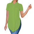 thumbnail image 2 of Womens Tops Women's Solid Color Tops Casual Short Sleeve Slim Button Down Shirt Shirts for Women, 2 of 5