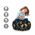 thumbnail image 2 of Skeleton Storage Toy Bag Chair, Humorous Dancing Halloween Party Musical Notes and Stars, Stuffed Animal Organizer Washable Bag, Large Size, Charcoal Grey Multicolor, by Ambesonne, 2 of 3