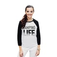 thumbnail image 2 of Camping Life Unisex 3/4 Sleeves Baseball Raglan T-Shirt Tee White Black Small, 2 of 4