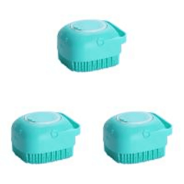 Guantes Masaje para Baño Cepillo Con Caja Champú Silicona Y Gatos () Azul
