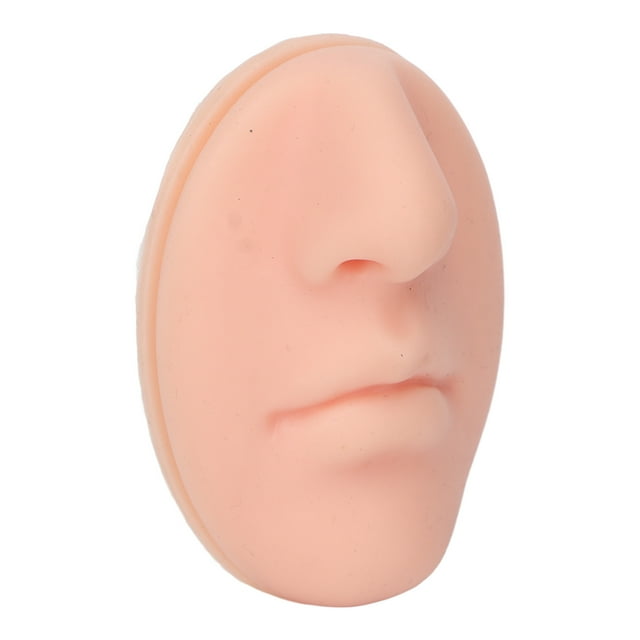 Practice Model, Silicone Nose Model Versatile Reusable Flexible With Mouth For Salon For Beginners Light Fleshcolor