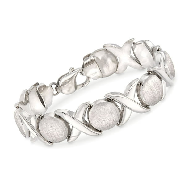 Ross-Simons - Ross-Simons Italian Sterling Silver Brushed and Polished