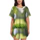 thumbnail image 1 of Fotbe golf ball perched on a tee Conjunto de Pijama Estampado para Mujer, 2 Piezas, Ropa de Dormir con Camiseta de Manga Corta y Shorts Suaves-X-Large, 1 of 6
