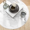 thumbnail image 2 of Modway Lippa 20" Round Modern Artificial Marble/Metal Side Table in White, 2 of 7
