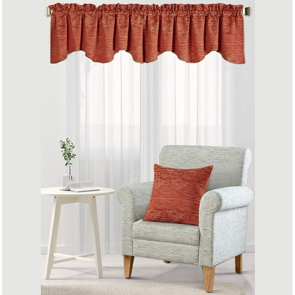 Home Soft Things Jacquard Throw Pillow Cover and Valance Set - Benin - Burnt Ochre - 20" x 20" & 56" x 19"
