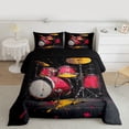 thumbnail image 2 of jejeloiu Oil Painting Drum Kit Twin Comforter Sets,Rock Music Instrument Bedding Set For Boys Kids Reversible 2-Piece, 2 of 8