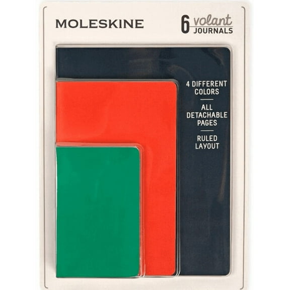 Moleskine Volant Journals Exclusive Bundle B (Set of 6), Ruled, Multicolor