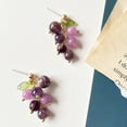 thumbnail image 3 of AYYUFE 1 Pair Vivid Charming Dangle Earrings Alloy Fruit Grape Drop Stud Earrings Jewelry Acessories Alloy Pink, 3 of 8