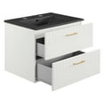 thumbnail image 5 of Modway Daybreak 24" Rubberwood MDF Particleboard Bathroom Vanity in White/Black, 5 of 8