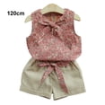 thumbnail image 3 of Sonducket Conjunto de 2 uds para chico, chaleco para bebé, pantalones cortos, conjunto de ropa de verano para niña conjuntos de ropa Rosado rojo 120cm, 3 of 6