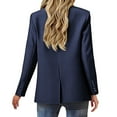 thumbnail image 4 of Xingpeng Leopard Print Lined Blazer for Women Fall Business Casual Jacket Long Sleeve Notch Lapel Work Office 2026 Dark Blue S, 4 of 7