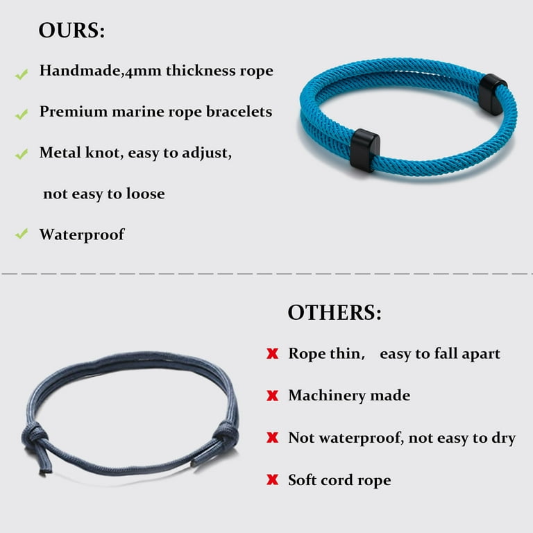 Adjustable Bracelet, Steel Bracelet, Rope Bracelet
