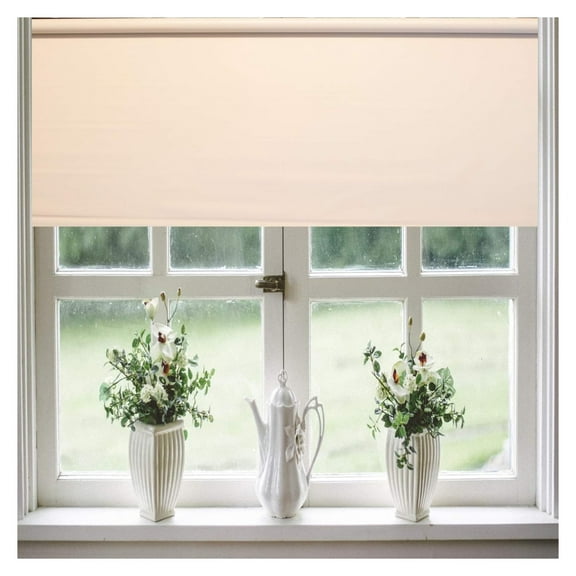 Blinds for Windows Blinds Vinyl Shade - Easy to Install Cordless Room Darkening Shades for Indoor Windows - Block Out Light & UV, Thermal, Pull Down and Up (Alabaster, 55.25Wx72L)