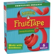 Annie's Organic Fruit Tape, Swirly Strawberry, Organic Fruit Flavored Snacks, 6 Rolls