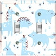 thumbnail image 1 of Metal Light Switch Plate Cover Cute Nature Wild Animals Blue ZOO002, 1 of 13