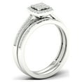 thumbnail image 5 of 1/5Ct TDW Diamond S925 Sterling Silver Cushion Shape Cluster Halo Bridal Set (I-J, I2), 5 of 8