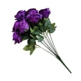 thumbnail image 3 of Ramo de novia de boda de flor de rosa artificial de 10 cabezas, ramo de flores de simulación de oficina en casa, rosa falsa, púrpura sidaley HA7036-09B, 3 of 5