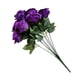thumbnail image 3 of Ramo de novia de boda de flor de rosa artificial de 10 cabezas, ramo de flores de simulación de oficina en casa, rosa falsa, púrpura sidaley HA7036-09B, 3 of 5