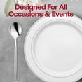 thumbnail image 3 of Smarty 7" Shiny Silver Moderno Disposable Plastic Dessert Spoons 300ct, 3 of 7
