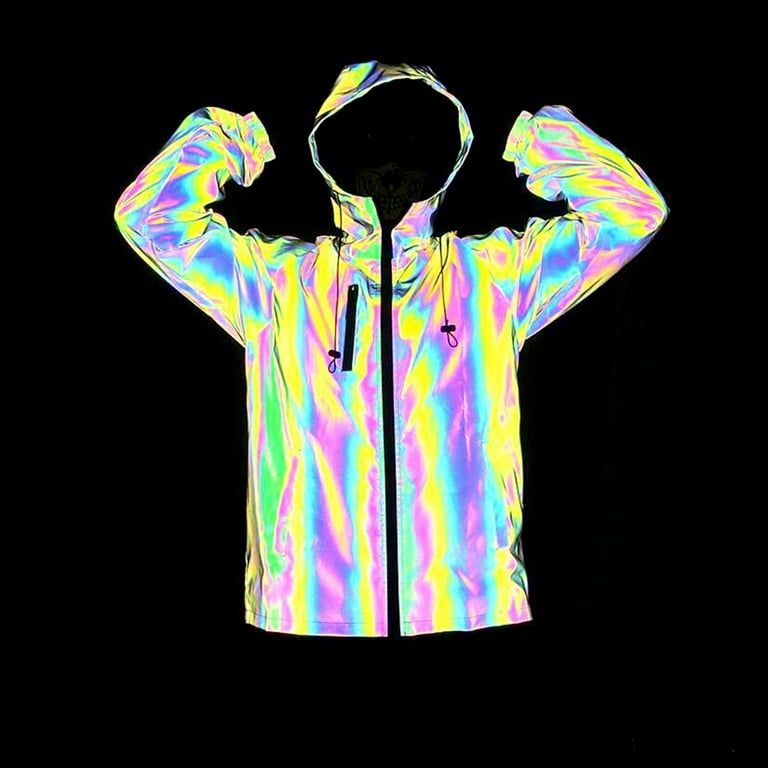 Dress Women Jackets Glow Rainbow Hop Jackets Black Reflective Jacket For Men And Women Casual Coats for Women Women s Anoraks Cute Button down Shirts