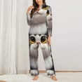 thumbnail image 2 of Fotbe Cute Cartoon Kitten Pattern Long Sleeve Pajama Set for Women,Sleepwear Set,2-piece Loungewear Set,Soft PJs Comfy Nightwear with Pockets -Small, 2 of 7