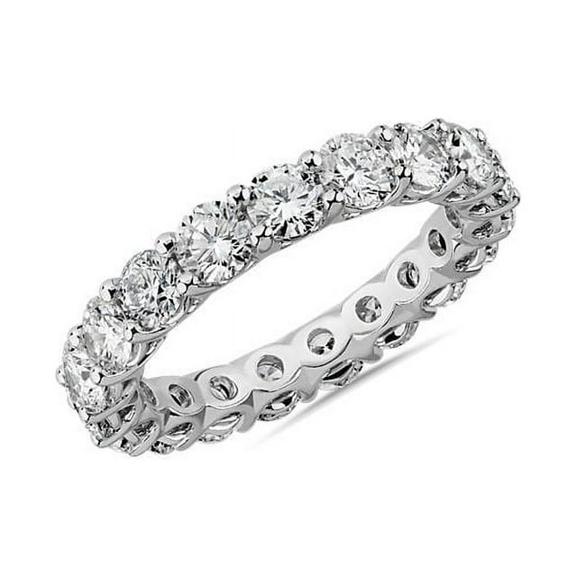 2.00 T.C.W Forme Ronde Véritable Diamond Magnifique Bande d'Éternité de Mariage pour les Femmes Solides 950 Taille Platine 3.5
