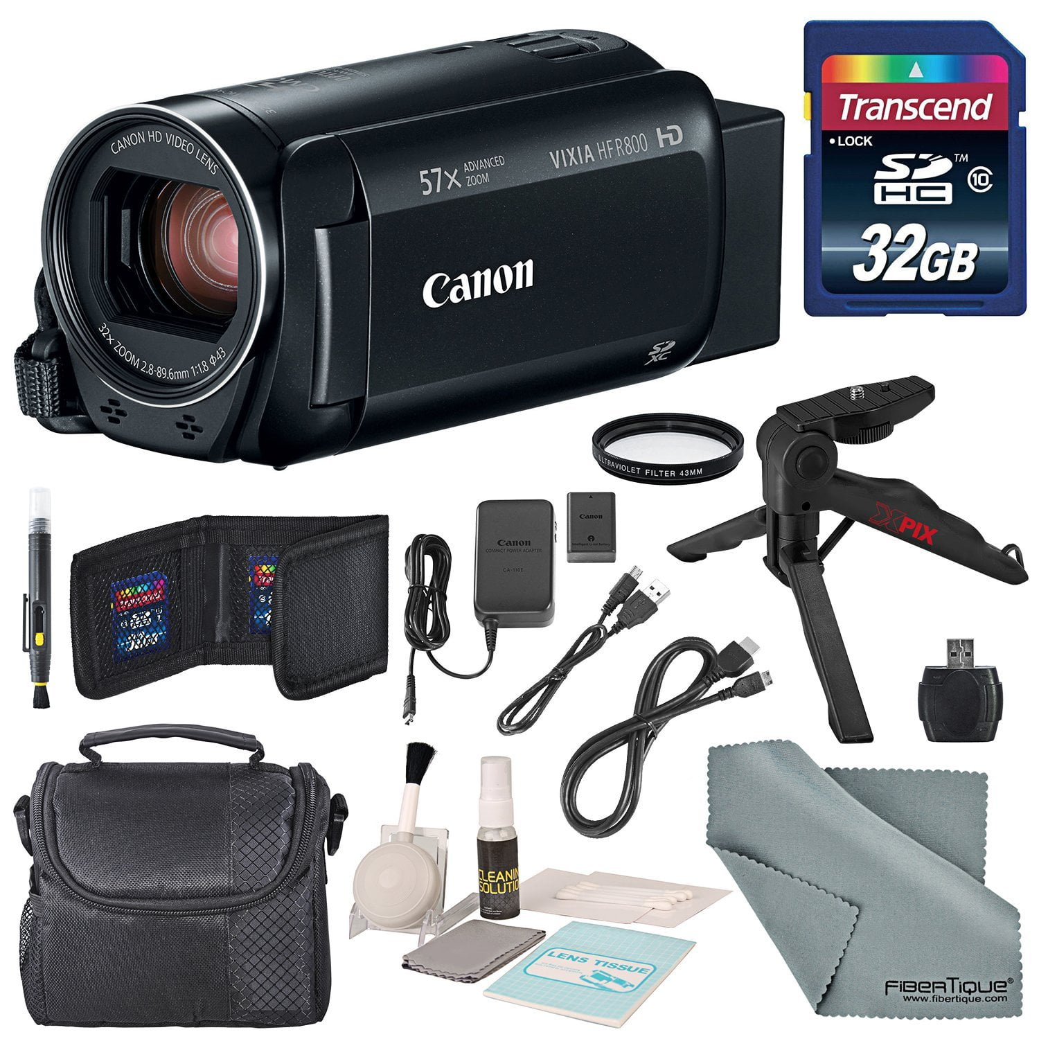 Canon Vixia HF R800 HD Camcorder (Black) Bundle W/ 32GB SD Card