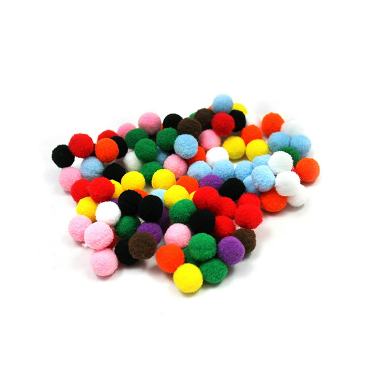 Pom Poms Bright Variety of Colors, 0.50 to 2 Inch, Value Pack of 100