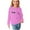 Pink, variant on MeetoTime Girls Long Sleeve Tops Spring Fall Crewneck Printed Dressy Tunic Tops Children's Pullover Undershirt