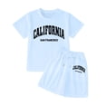 thumbnail image 3 of Hienoo Girls Casual Summer Outfits Letter Print Short Sleeve Tshirt Shorts Set, Sizes 4-14, 3 of 3