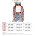 thumbnail image 5 of Abrigo casual para mujer Camisa de manga larga Sudadera con capucha con estampado a cuadros para otoño e invierno Rojo M, 5 of 5