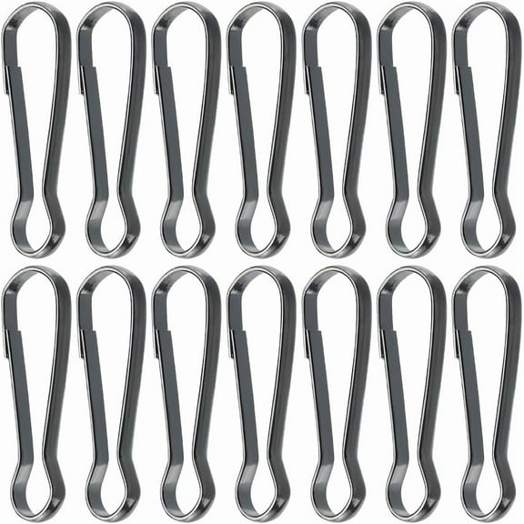 1 Box 200Pcs Lanyard Spring Hooks Lanyard Snap Hook Clip 22.5mm Black Iron Gourd Push Gate Metal Hanging Clasp Buckles Findings for Keychains ID Cards Purses Curtains Pet Tags DIY Making