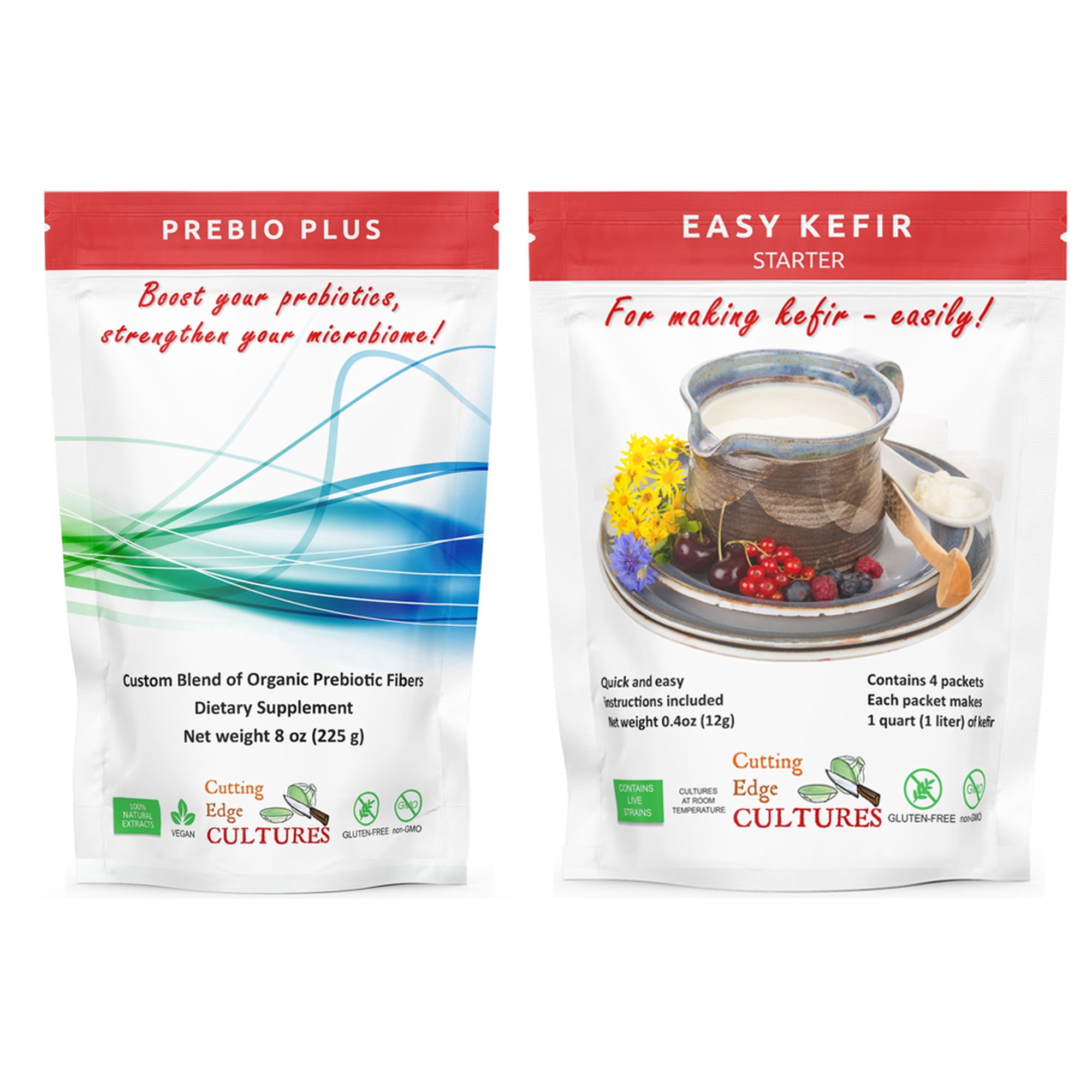 Cutting Edge Cultures Prebio Plus Prebiotic Fiber Powder BEST Custom Blend of Organic Prebiotic Fibers Dietary Supplement 8 oz