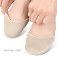 thumbnail image 3 of 1 Pair Toe Pads Ballet Dance Pointe Toe Pouch Pads Knitted Fabric Soft Spong Toe Covers, Relief forefoot Pain Protect Toes for Ballet Point Shoes High Heels, 3 of 5