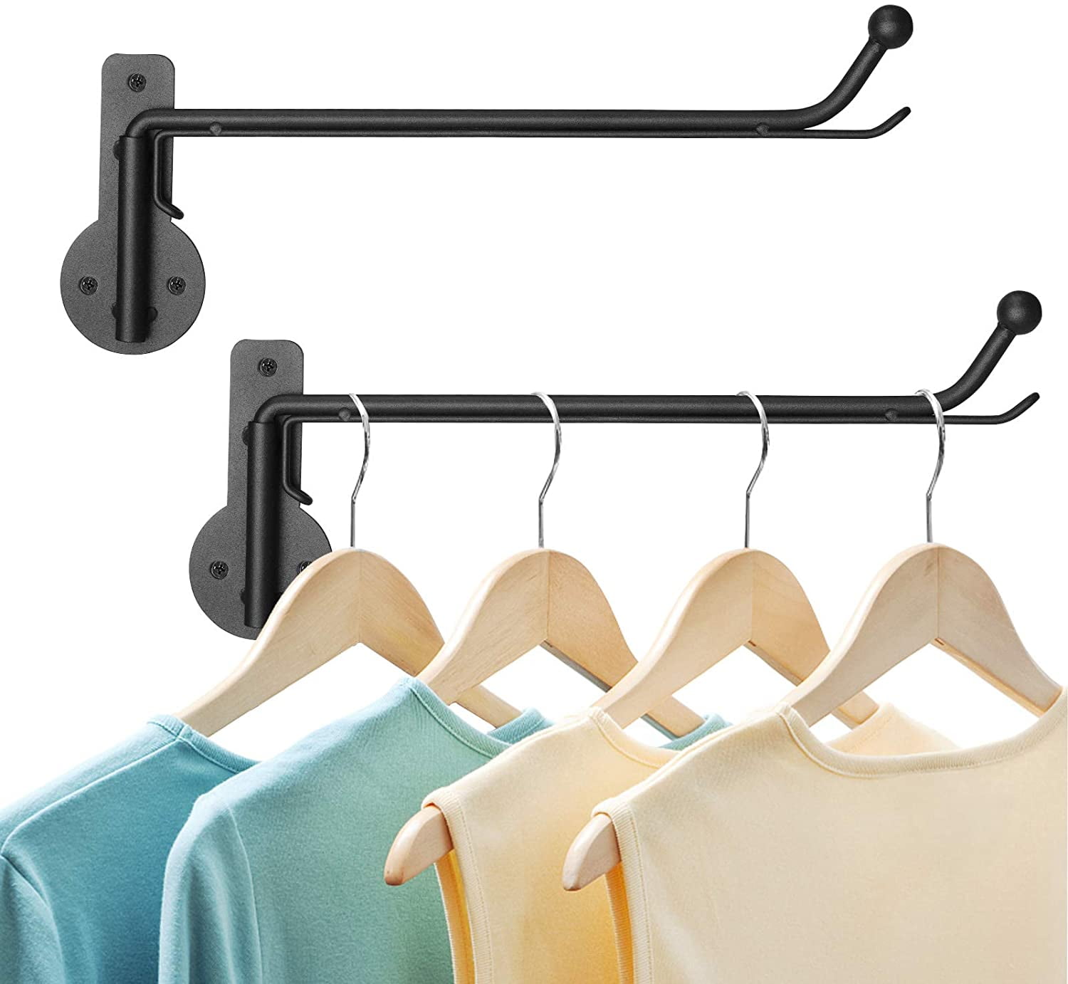 4 Pack Curved Stainless Steel Laundry Drying Rack Clothes Hanger with 10 and 