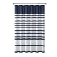 thumbnail image 3 of Mainstays 15-Piece Navy Stripe Shower Curtain Bathroom Set – Fabric Curtain with Hooks and Two Bath Rugs, 3 of 12