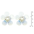thumbnail image 2 of AeraVida Luminous Blossom Moonstone, Pearl, and Crystal Bead Floral Clip-on Earrings, 2 of 5