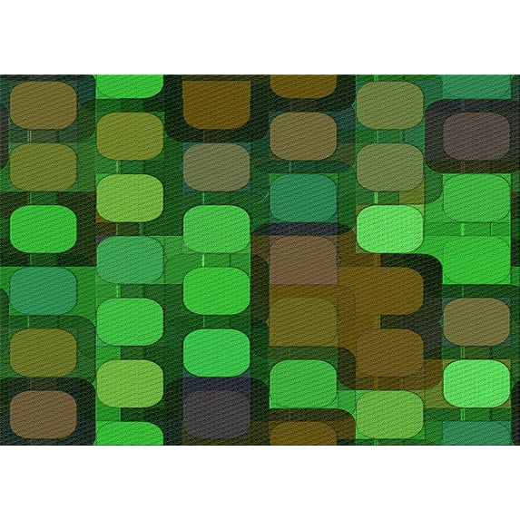 Ahgly Company Machine Washable Indoor Rectangle Transitional Dark Forest Green Area Rugs, 4' x 6'