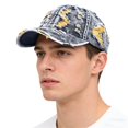 thumbnail image 4 of Unisex Ripped Cowkey Baseball Cap, Distressed Denim Vintage Washed Hat for Men and Women, Retro Sun Hat for Casual Outdoor, Spring Fall Winter Cap Light Yellow, 4 of 9