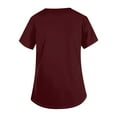 thumbnail image 5 of Black Scrubs Uniforms,V-Neck Scrub Top with Solid Color - 3-Pocket Healthcare Uniform Tops for Women - Wine - L, 5 of 5