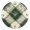 Gold, variant on Green and White Plaid Fabric Round Wall Clock Silent Analog Battery Operated Gold Pointer Home Decor 9.84" Diameter