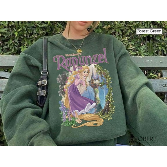 Retro Disney Tangled Rapunzel Floral Comfort Color SweatShirt, Disney Princess Rapunzel sweat, Lost Princess Tee, Magic Kingdom Shirt,Disney Trip